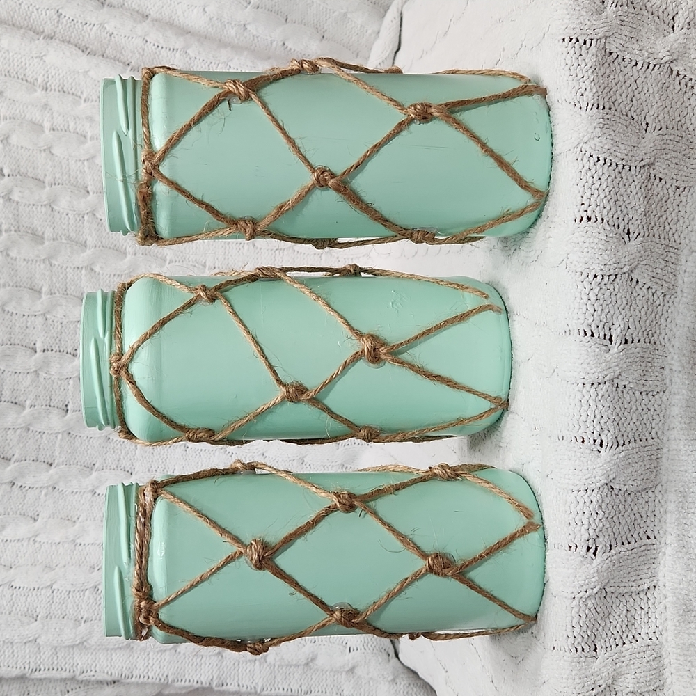 Handmade Sea Foam Knotted Glass Decor Set of 3